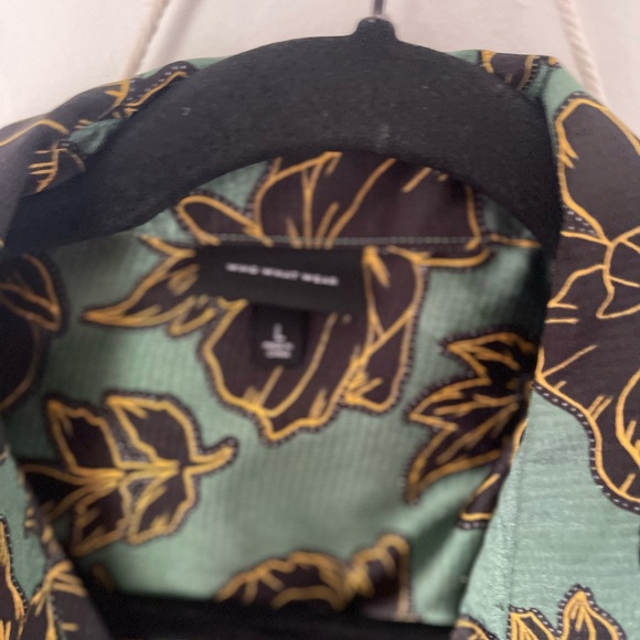 Who What Wear Floral Green Button Down Belted Shirt Midi Dress - Picture 4 of 8